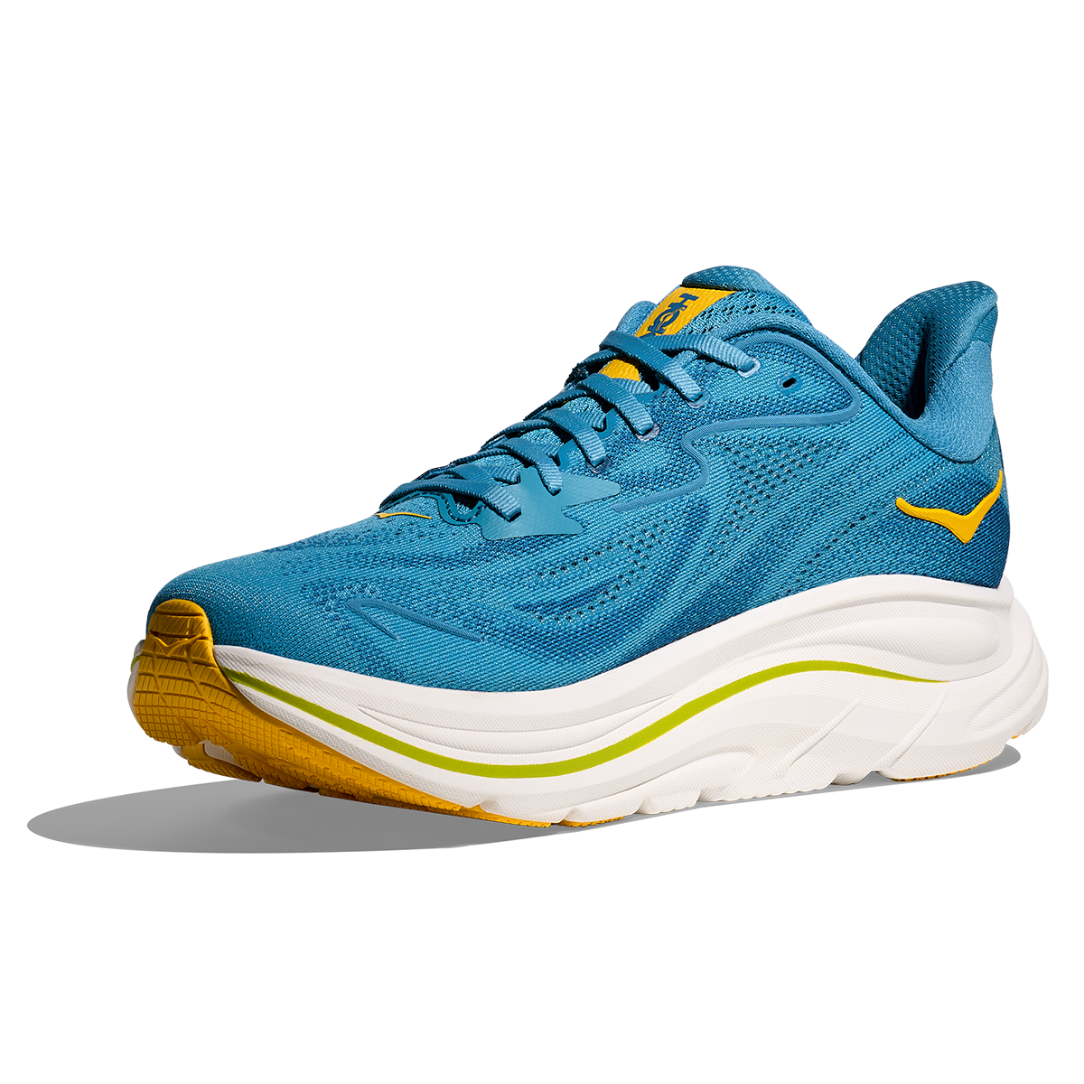 Hoka Clifton 10 Wide Fit Running Shoes - Mens - Alpine Blue/Foggy Night