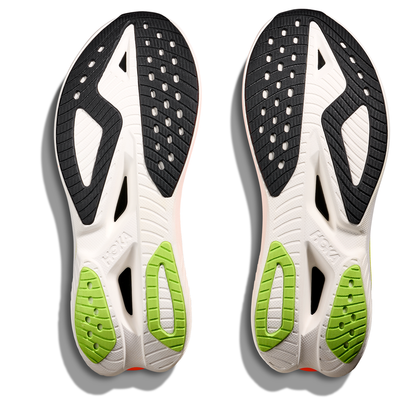 Hoka Mach X 3 Running Shoes - Mens - White/Neon Tangerine